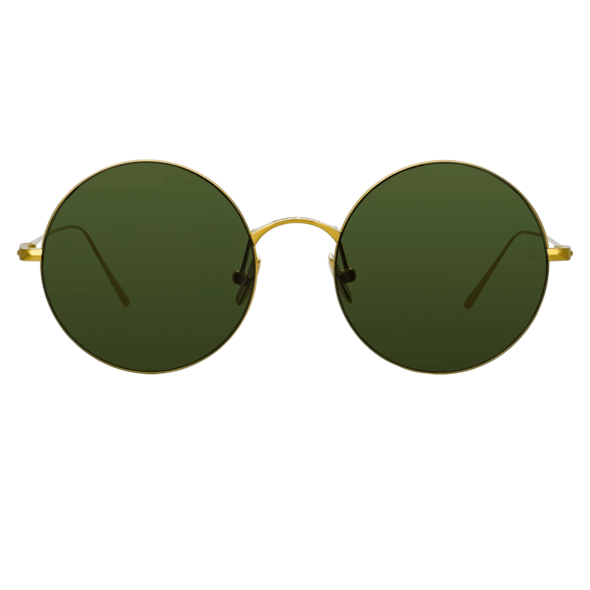 Zaha Round Sunglasses in Yellow Gold | Linda Farrow
