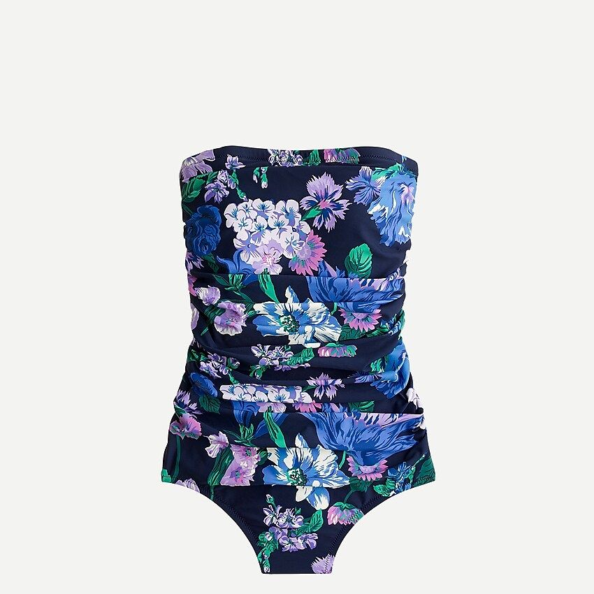 Ruched bandeau one-piece swimsuit | J.Crew US