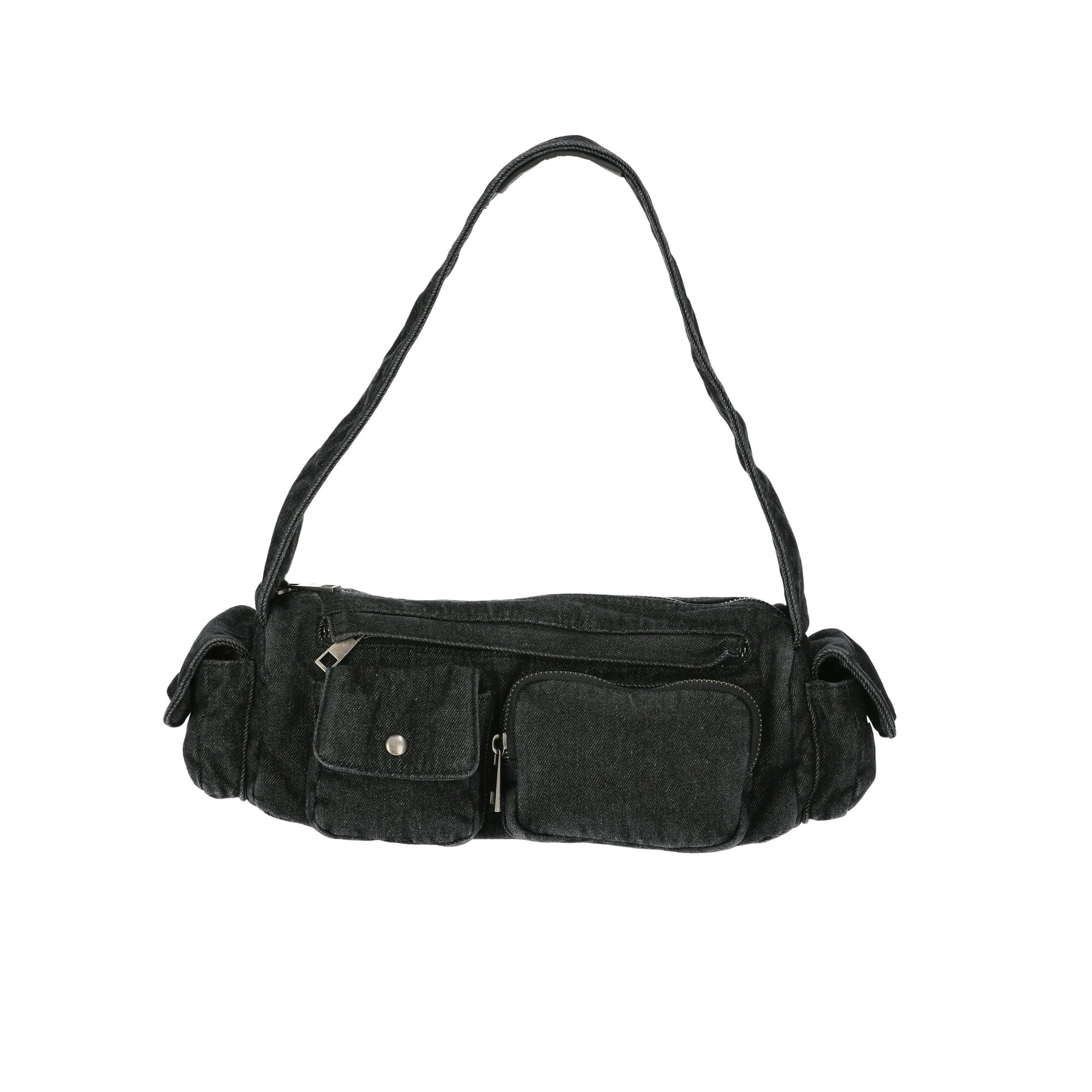 No Boundaries Women's Denim Cargo Shoulder Bag, Black | Walmart (US)