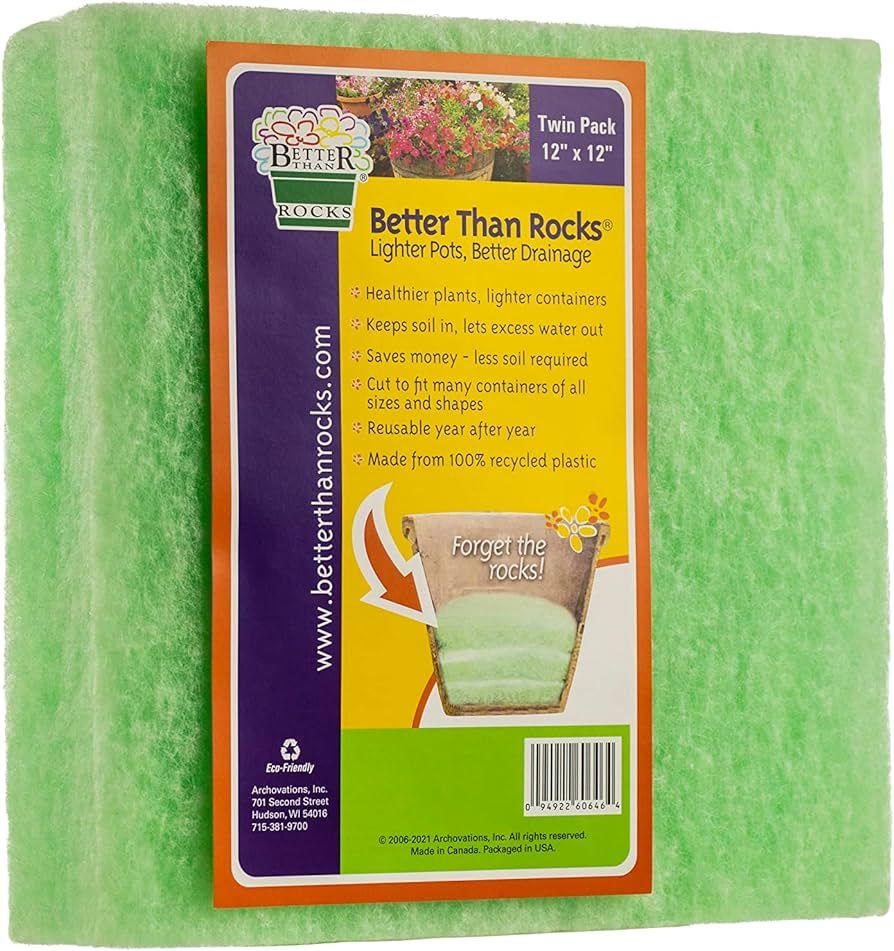 Better Than Rocks® - Planter Drainage Material - 12"x12" Twin Pack | Amazon (US)