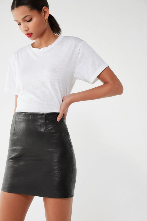 Vintage High-Rise Leather Mini Skirt | Urban Outfitters (US and RoW)