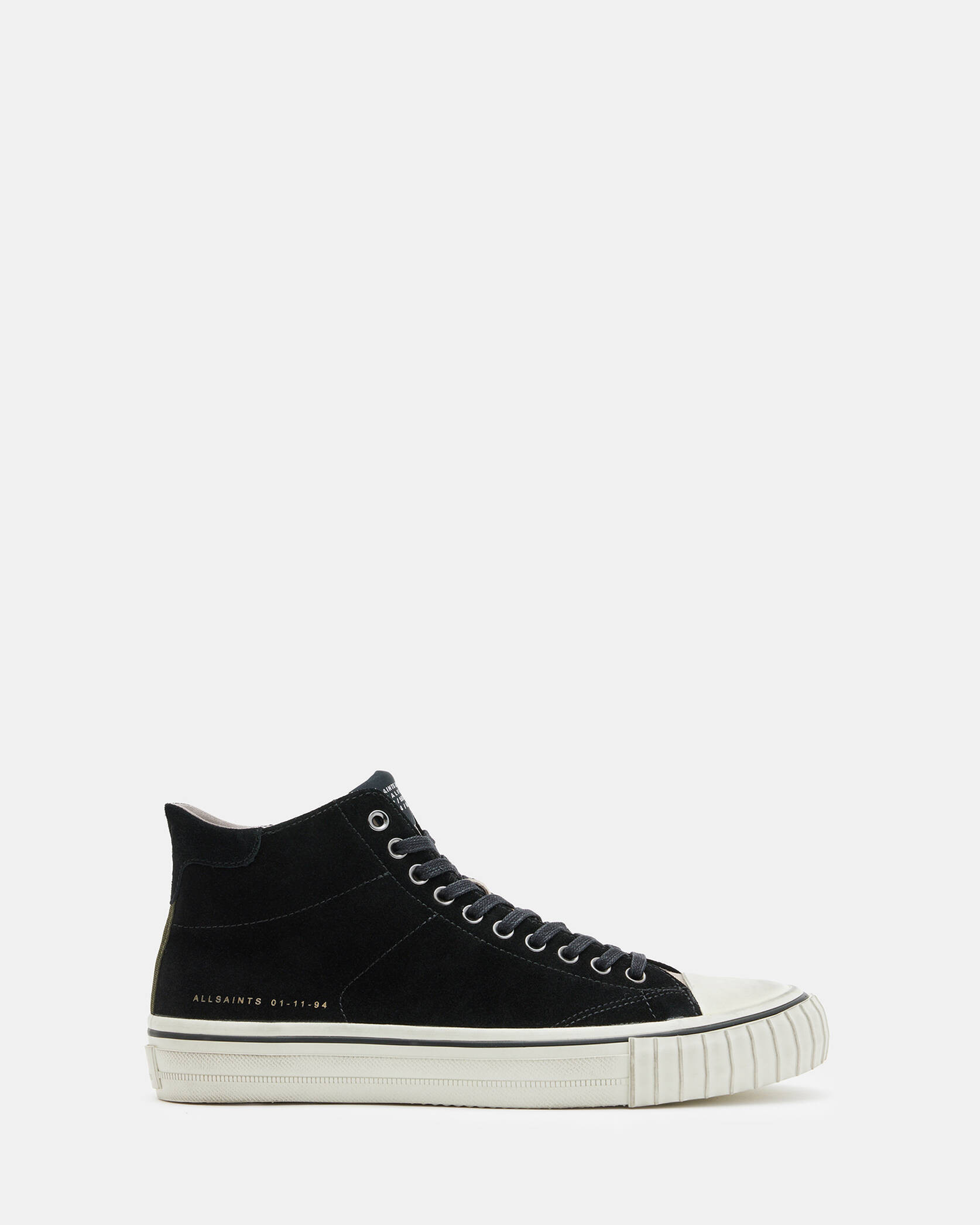 Lewis Lace Up Suede High Top Sneakers Black | ALLSAINTS US | AllSaints US