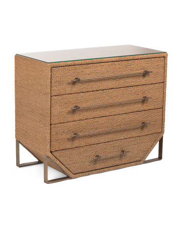 18x40x32.5 Seagrass 4 Drawer Chase Chest | TJ Maxx