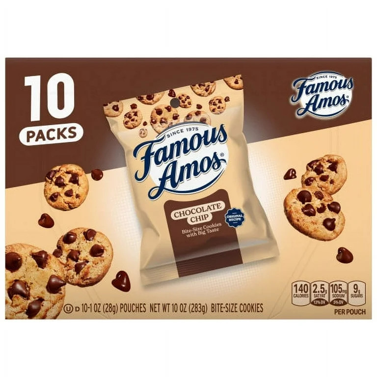 Famous Amos Chocolate Chip Multipack 10 Count - Walmart.com | Walmart (US)