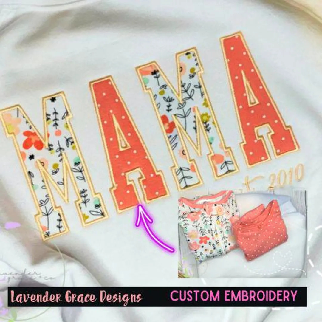 Embroidered MAMA Applique Sweatshirt Keepsake, Mother's Day Gift, Birthday Baby Clothing Sweater ... | Etsy (US)