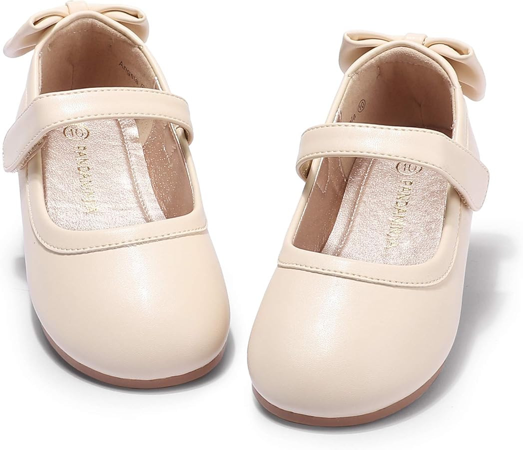 PANDANINJIA Toddler/Little Kid Girl's Angela Dress Mary Jane Ballet Flats Bow Flower Girl Wedding... | Amazon (US)