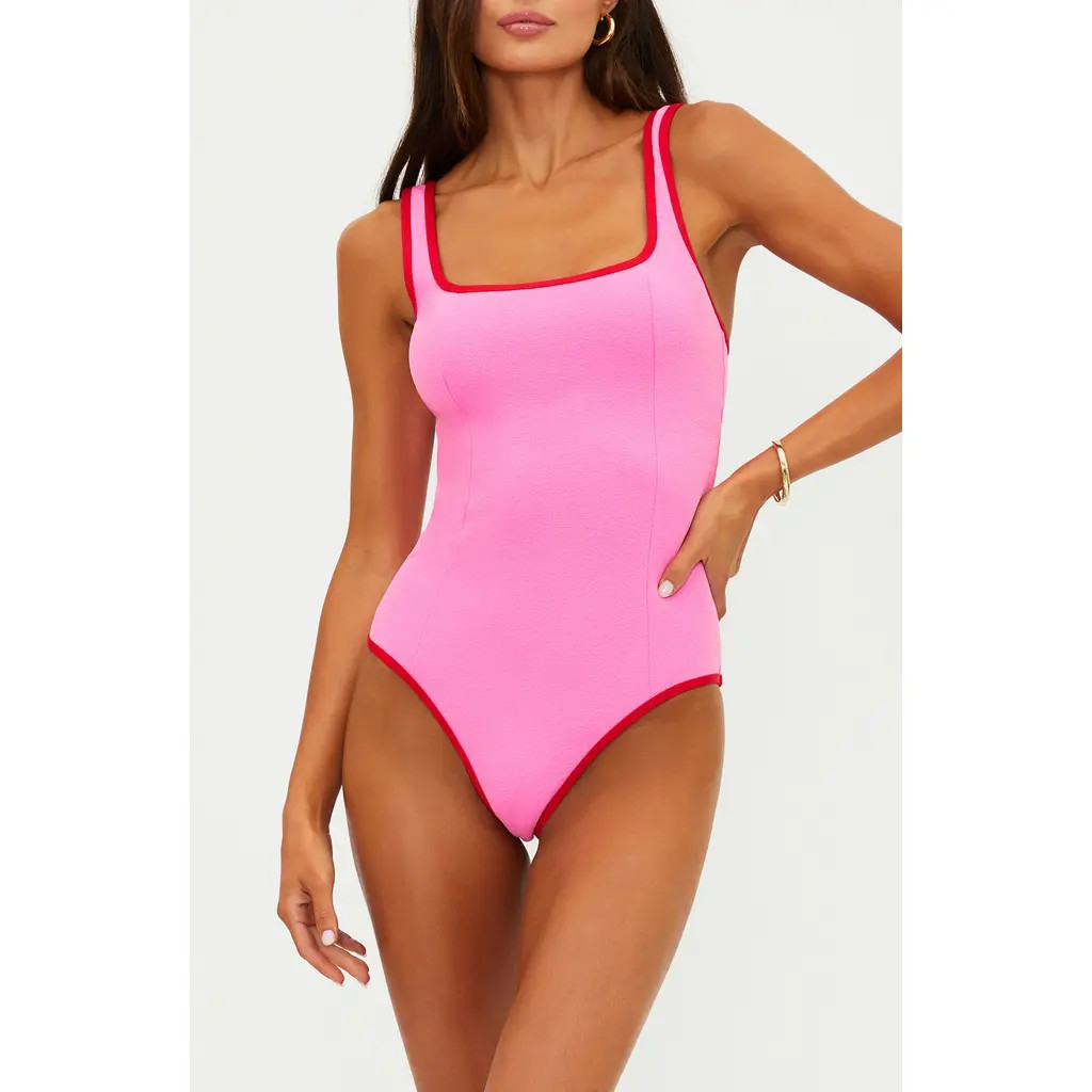 Beach Riot Caia One-Piece Swimsuit in Electric Pink at Nordstrom, Size X-Small | Nordstrom