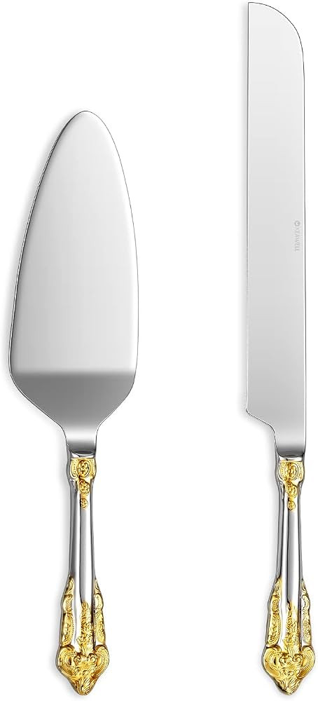 KEAWELL Gorgeous Wedding Cake Knife and Server Set, 18/10 Stainless Steel, Fine Luxury Cake Cutti... | Amazon (US)