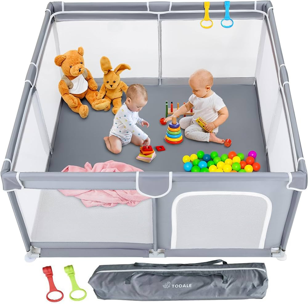 Todale 50”×50” Baby Playpen - Safe Baby Gate, Toddler, Infant & Crib, Play Pen - Portable Fl... | Amazon (US)