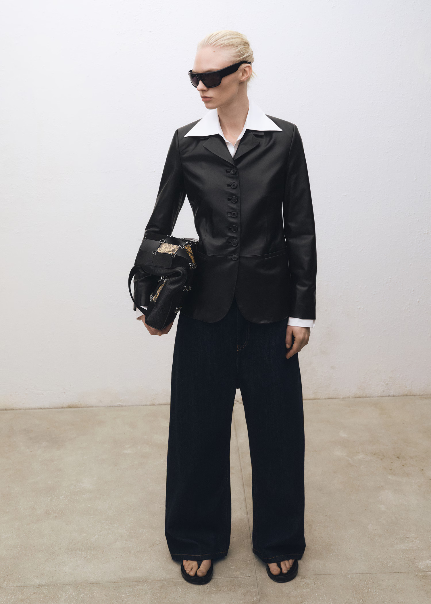 Leather blazer with buttons - Women | MANGO USA | Mango (US/MX/AU)