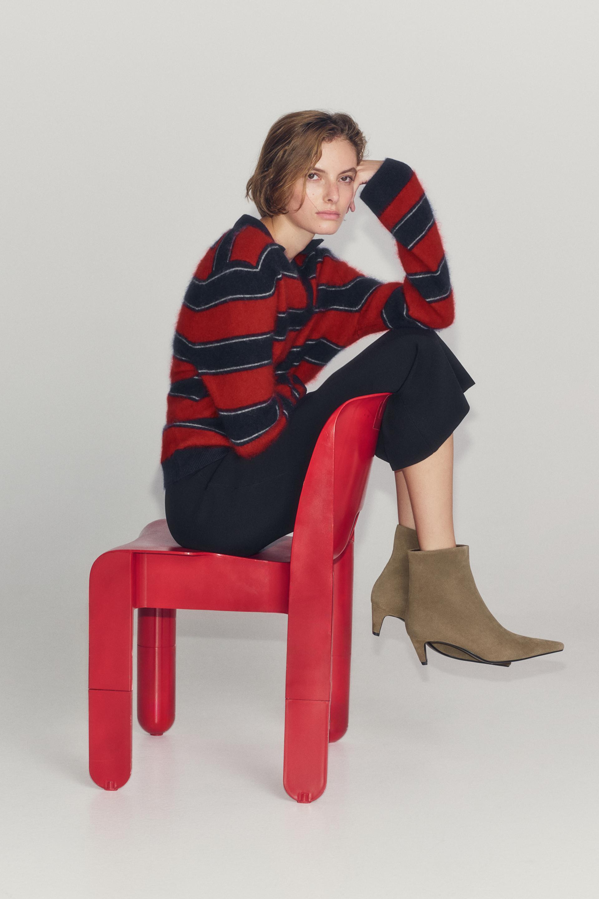 Zara - Split Suede Kitten-Heel Ankle Boots - Taupe Grey - 5 - Woman | Zara UK