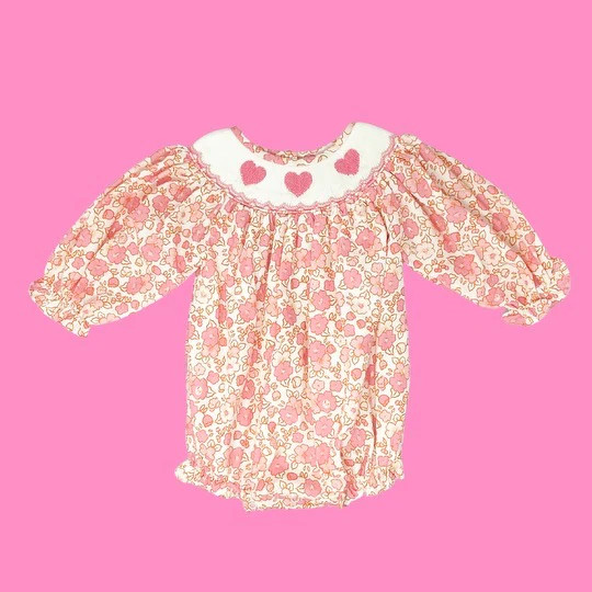 Long Sleeve Floral Heart Bubble | Poppy Kids Co