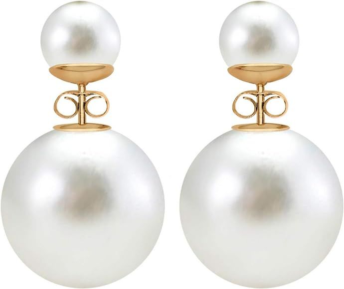 Shalalla London Double Sided Pearl Earrings - Pearl Earring with Pearl Back - Many Styles - Cryst... | Amazon (US)