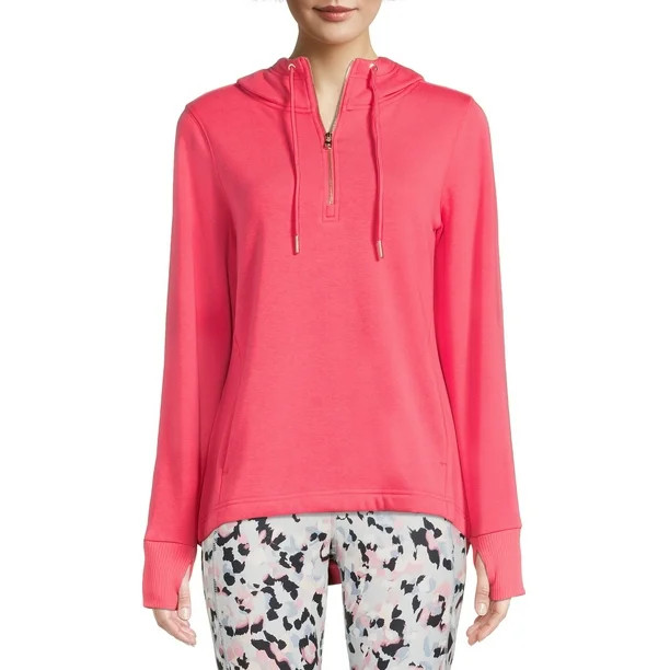 Avia Women's Mink Back Quarter Zip Hoodie With Thumbholes - Walmart.com | Walmart (US)