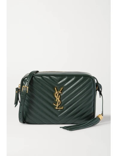 SAINT LAURENT - Lou Quilted Leather Shoulder Bag - Green | NET-A-PORTER (US)
