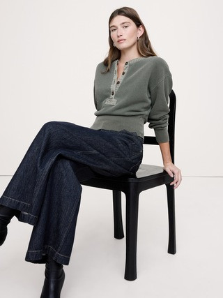 French Terry Henley Sweatshirt | Banana Republic (US)