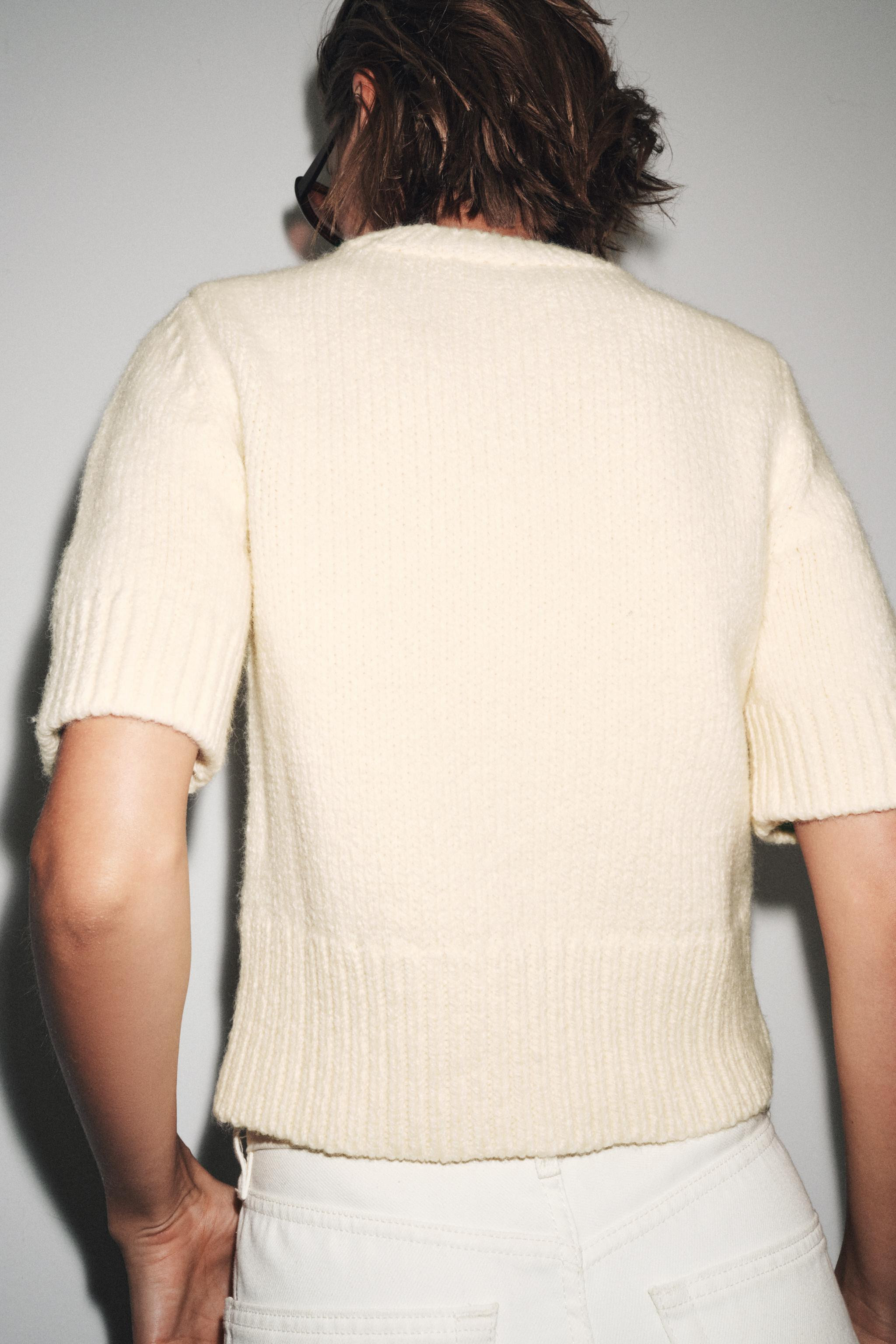 SHORT SLEEVE KNIT SWEATER | Zara UK