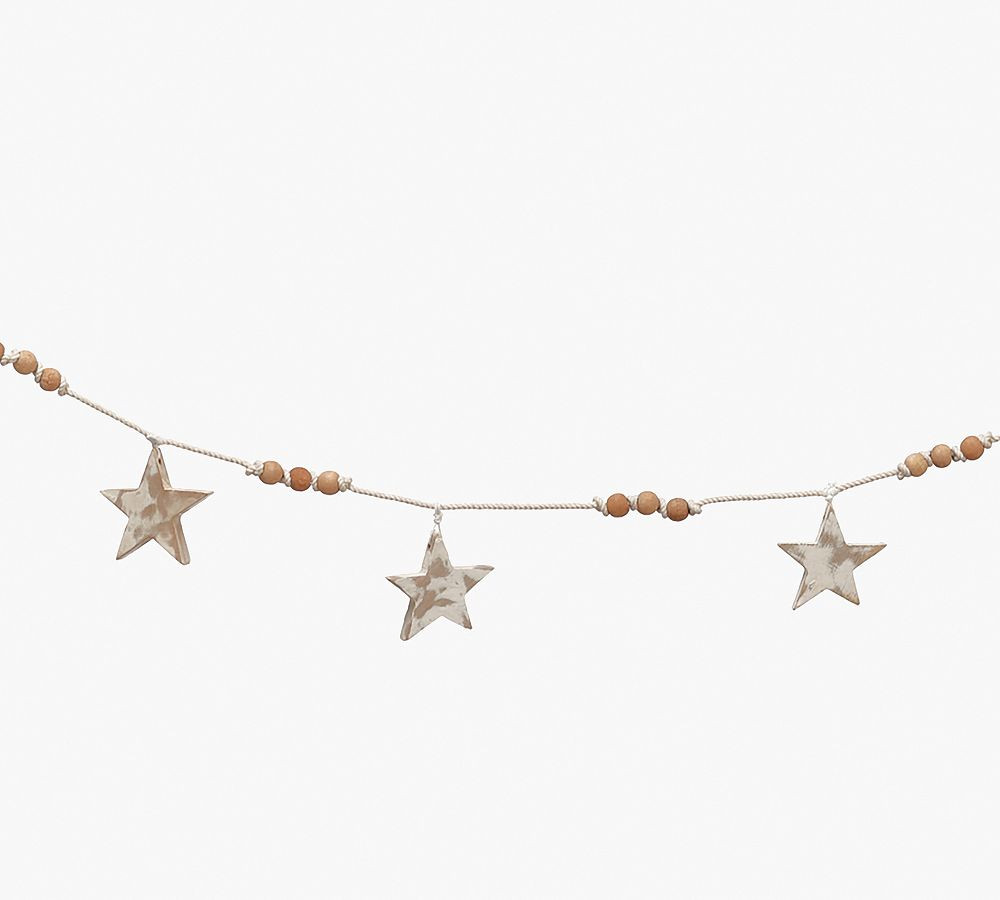 Wooden Star Garlands - Set of 2 | Pottery Barn (US)