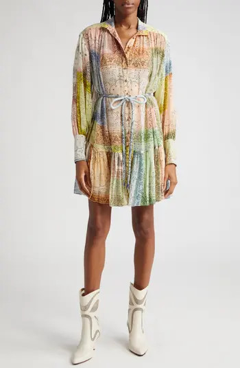 Zimmermann Matchmaker Lantern Long Sleeve Cotton & Silk Dress | Nordstrom | Nordstrom