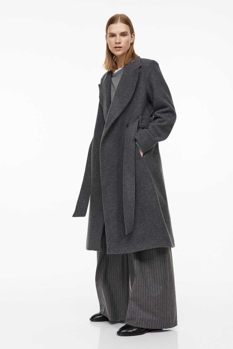 Wool-blend Coat - Dark gray melange - Ladies | H&M US | H&M (US + CA)