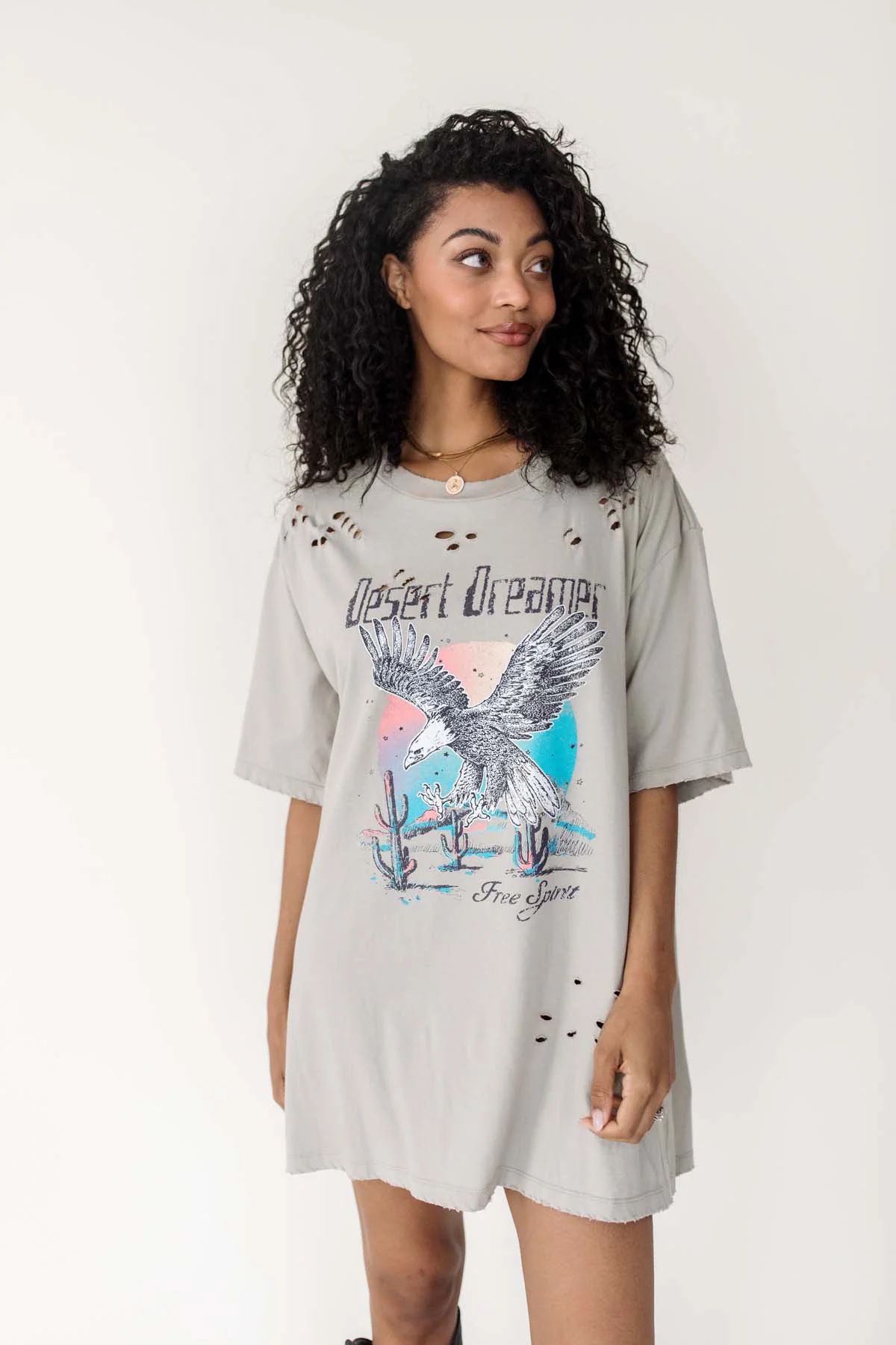 Desert Dreamer Distressed Khaki Graphic Tee | The Post