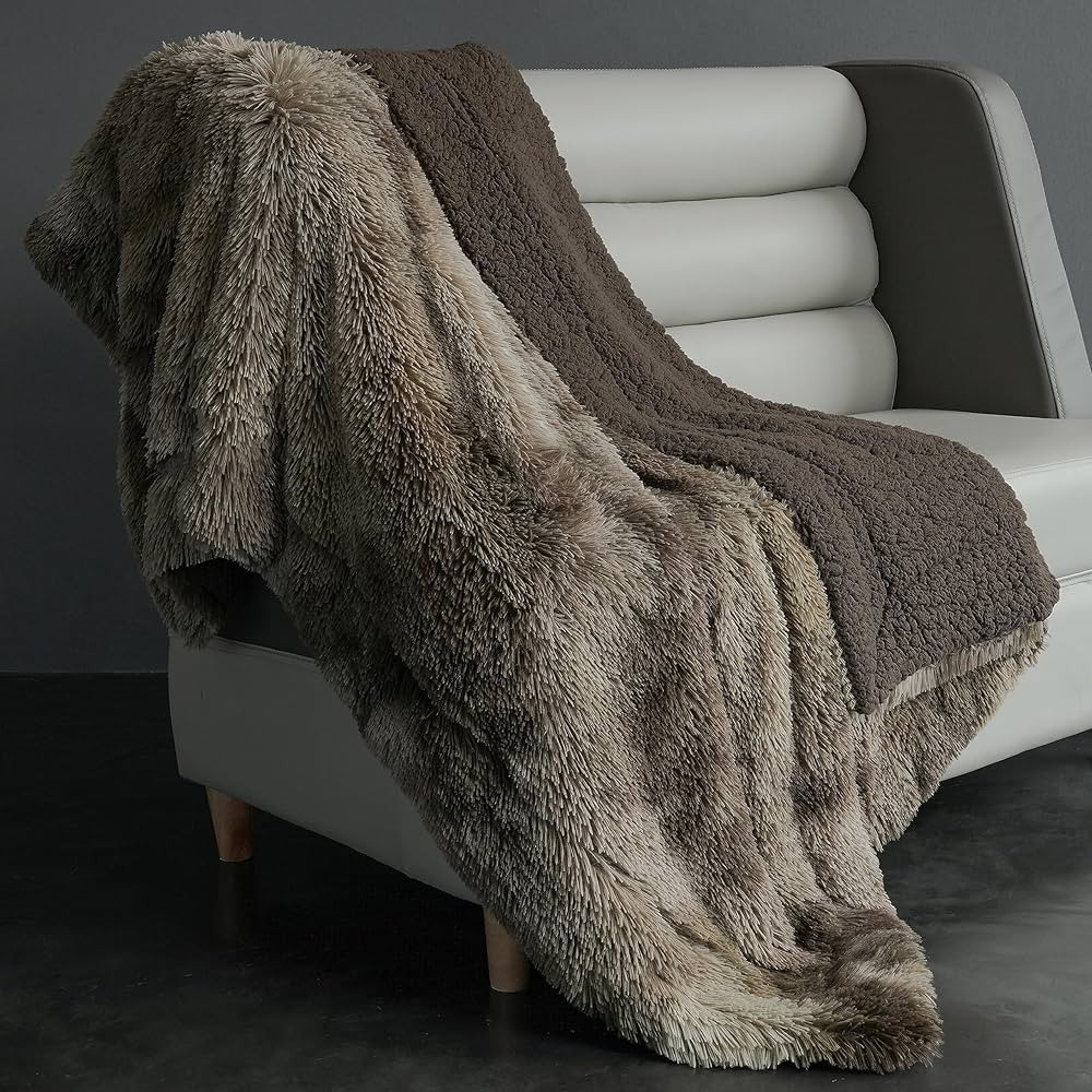 MAXICOZY Soft Throw Blanket for Couch & Bed, One Side Fuzzy Sherpa and Other Side Fluffy Faux Fur... | Amazon (US)