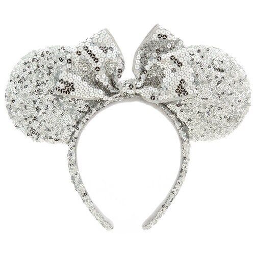 Minnie Mouse Ear Headband - Silver Sequins | Disney Store
