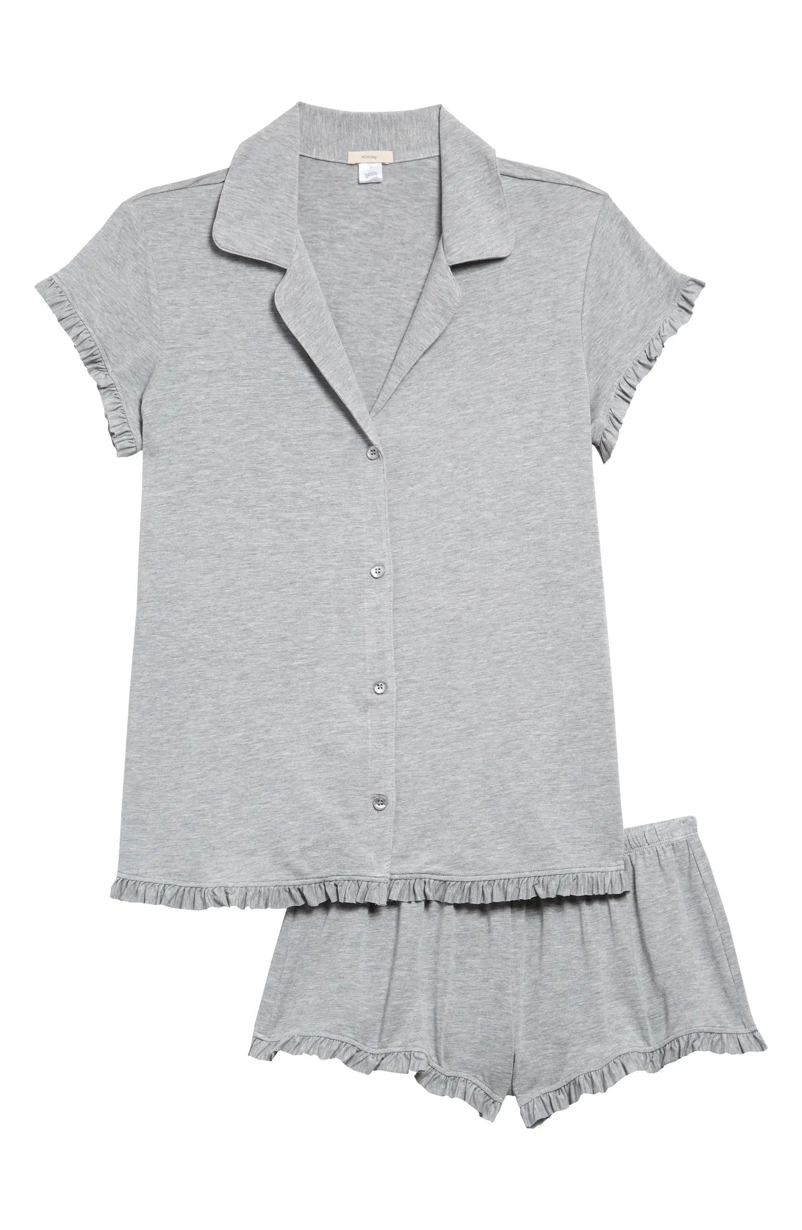 Eberjey Ruthie Ruffle Jersey Knit Short Pajamas | Nordstrom | Nordstrom