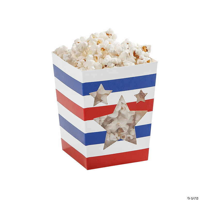 Mini Patriotic Popcorn Boxes - 12 Pc. | Oriental Trading Company