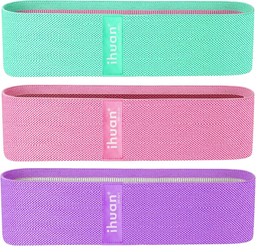 ihuan Resistance Bands for Legs and Butt, 3 Levels Exercise Band, Anti-Slip & Roll Elastic Workou... | Amazon (US)