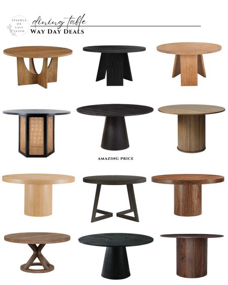 Way Day sale. Round dining table modern. Black dining table wooden. Brown dining table pedestal. Light oak dining table rattan. 

#LTKhome #LTKsalealert #LTKFind