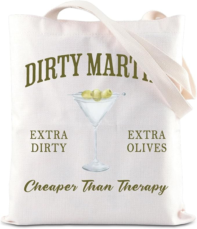 ENSIANTH Martini Lovers Gift Dirty Martini Cheaper Than Therapy Tote Bag Bachelor Bachelorette Pa... | Amazon (CA)