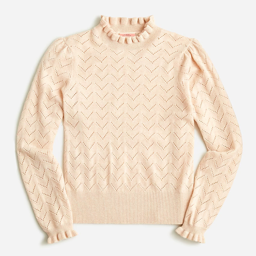 Cashmere pointelle mockneck sweater | J. Crew US