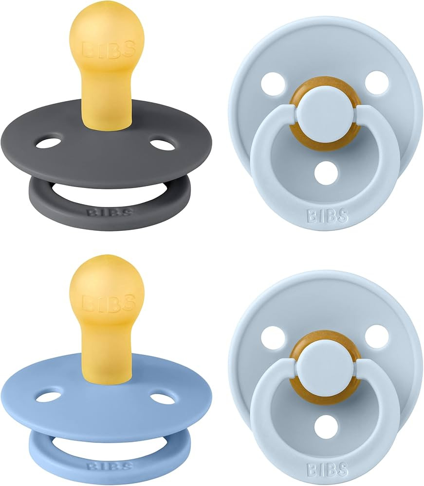 BIBS Pacifiers - Colour 4 Pack | Round Nipple Baby Pacifier | BPA Free Natural Rubber Latex Sooth... | Amazon (US)