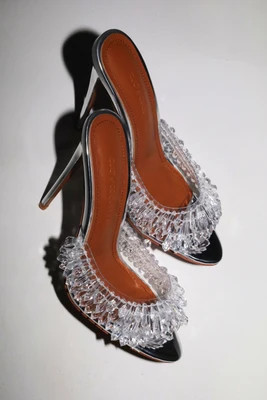 Goldie Clear Drip Chandelier Open Toe Mules 120 mm | CULT OF COQUETTE