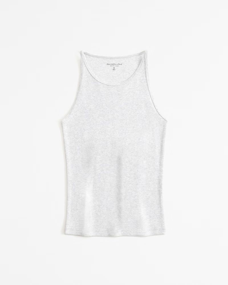 Essential Tuckable High-Neck 90s Rib Tank | Abercrombie & Fitch (US)