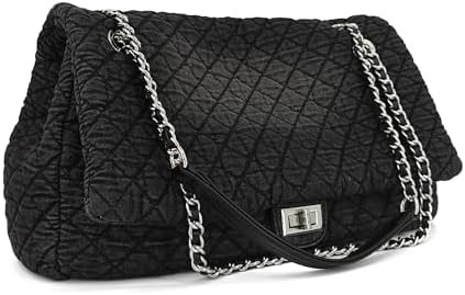 M-ioi-M Extra Large Quilted Denim Purse,Oversize Shoulder Bags for Women, Crossbody Flap Hobo Tot... | Amazon (US)