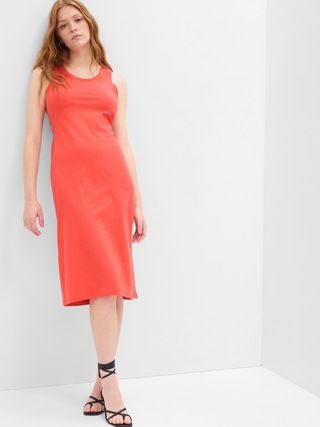 Fitted Tie-Back Midi Dress | Gap Factory