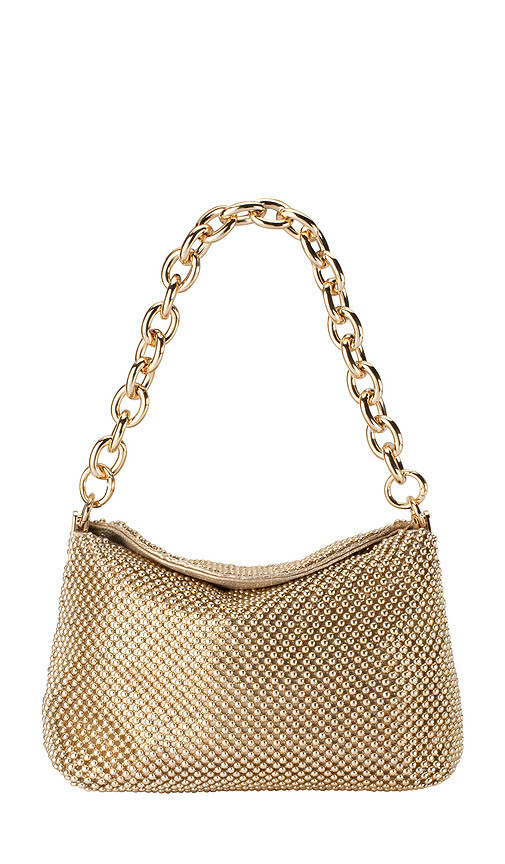 olga berg Skylar Ball Mesh Bag in Metallic Gold. | Revolve Clothing (Global)