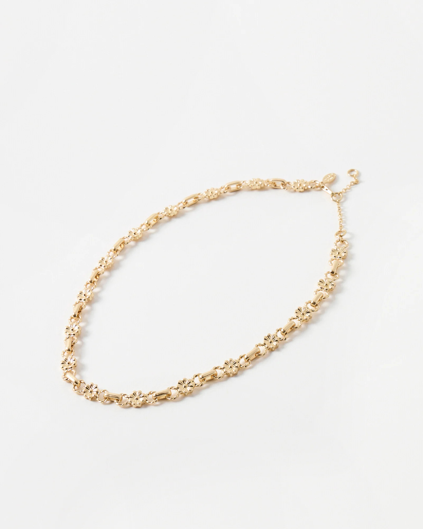 Twyla Textured Flower Chain Necklace | Oliver Bonas | Oliver Bonas (Global)
