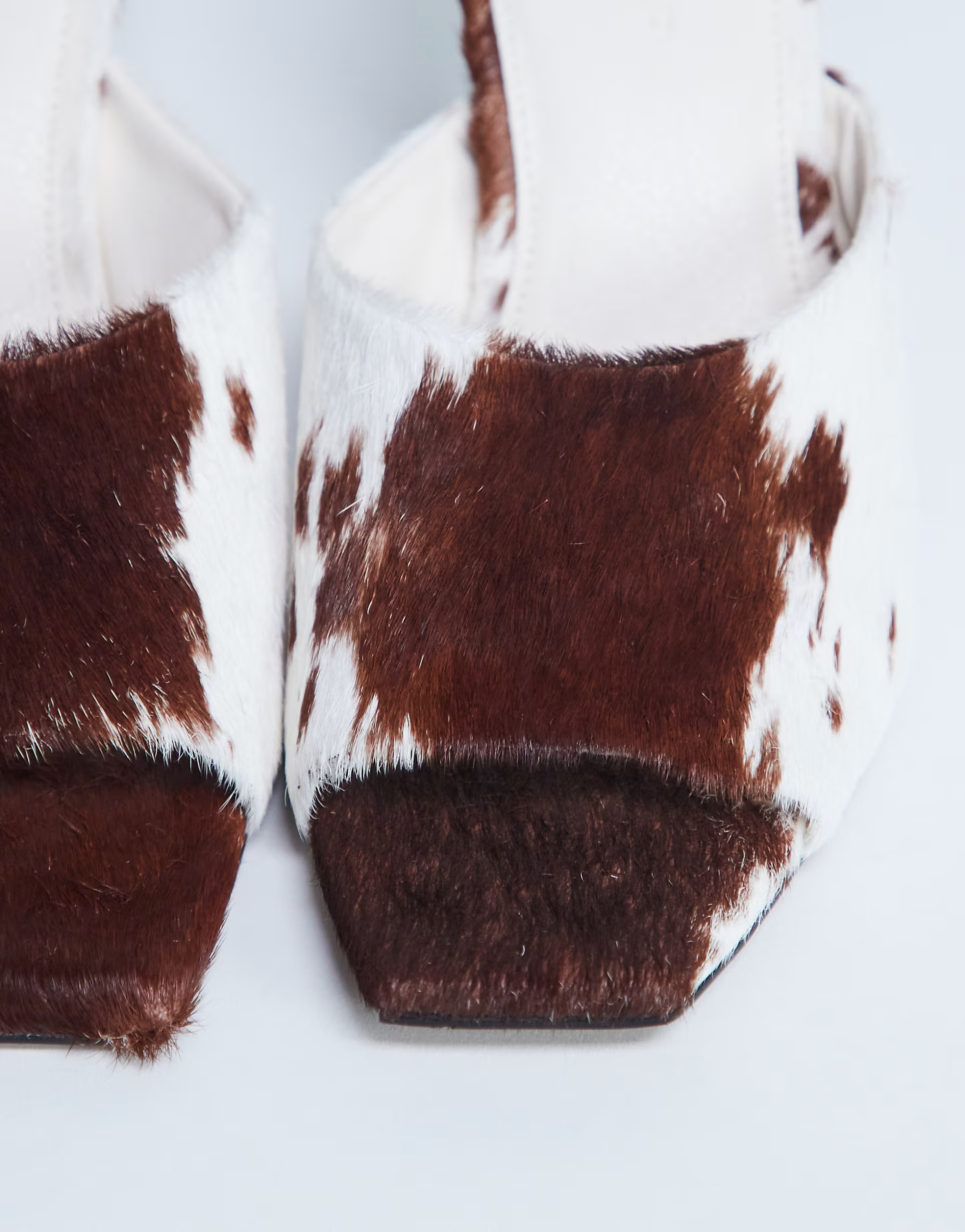 Topshop Fox real leather pony heeled mule in cow print  | ASOS | ASOS (Global)