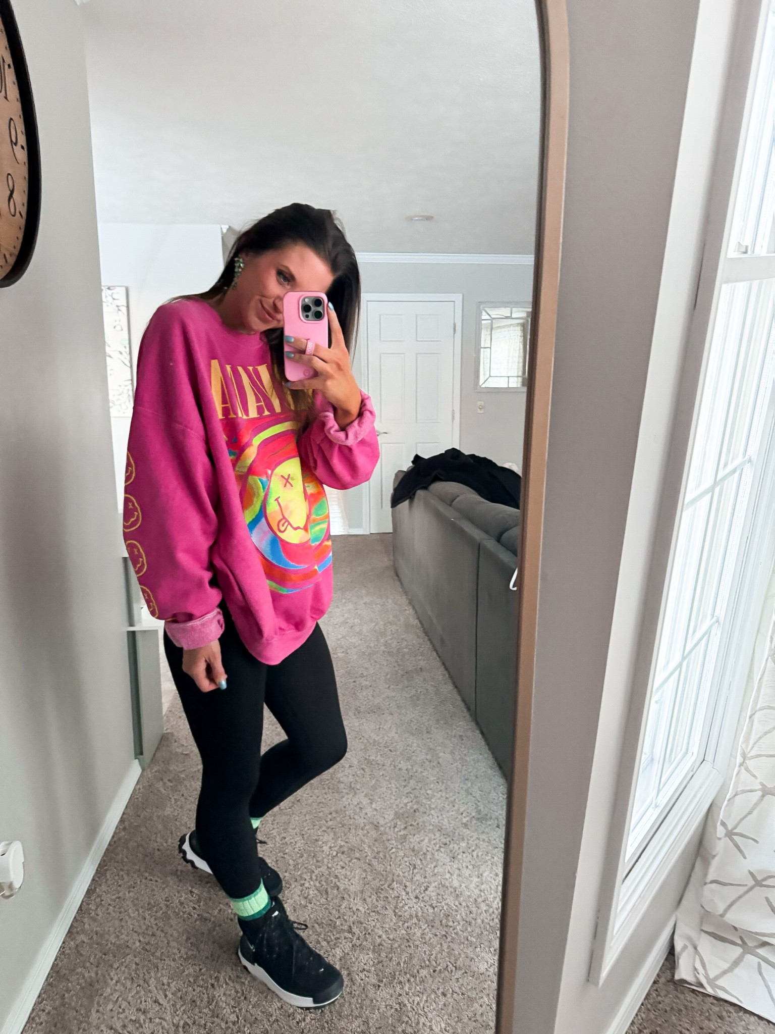 A sweatshirt I wear on REPEAT 🤌🏼🩷. Originally $80 on sale for $60. Worth every penny. So oversized. So comfy. Sooooo CUTE! 

#nirvana #oversized #crewnecks #urbanoutfitters #salefinds 

#LTKsalealert #LTKfindsunder100 #LTKMostLoved