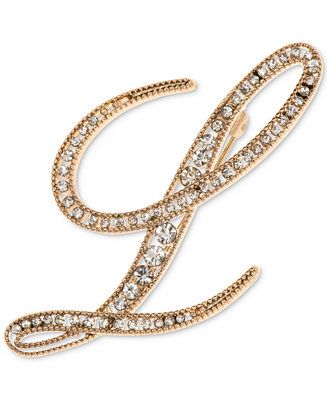 Lauren Ralph Lauren Gold-Tone Crystal Letter Initial Pin & Reviews - Fashion Jewelry - Jewelry & ... | Macys (US)