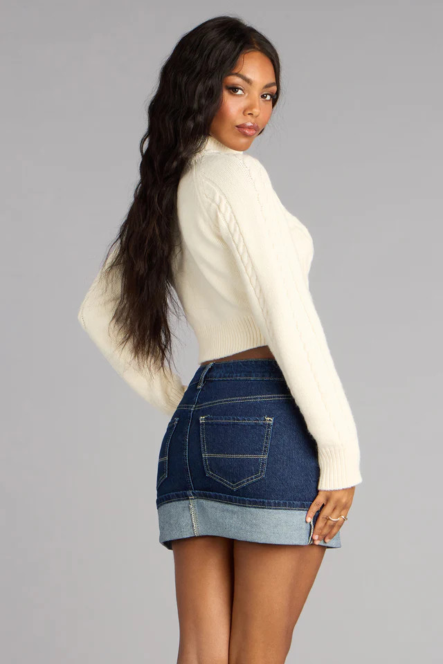 Heart to Heart Cable Knit Crop Sweater | Windsor Stores