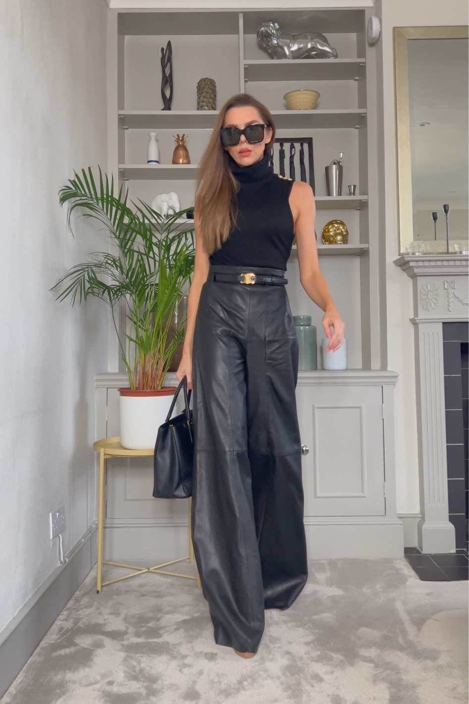 - Black faux leather wide leg trousers.

#LTKeurope #LTKFind #LTKSeasonal