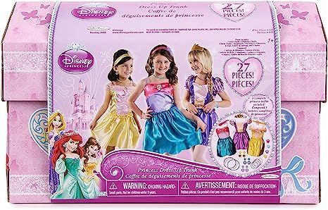Disney Princess - 27 Piece Dress Up Trunk with Accessories - Ariel, Rapunzel, & Belle. | Amazon (US)