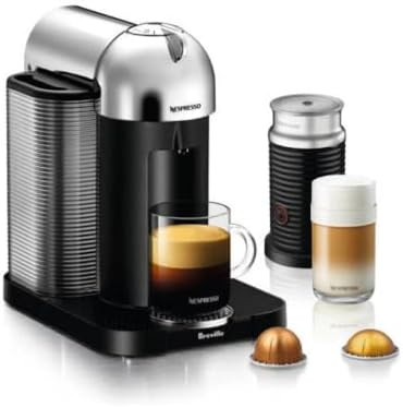 Nespresso Vertuo Coffee and Espresso Maker by Breville, Chrome with Aeroccino Milk Frother | Amazon (US)