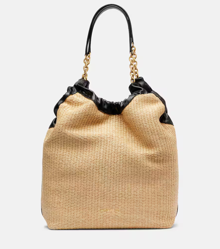 DeMellier Miami leather and raffia shoulder bag | Mytheresa (US/CA)