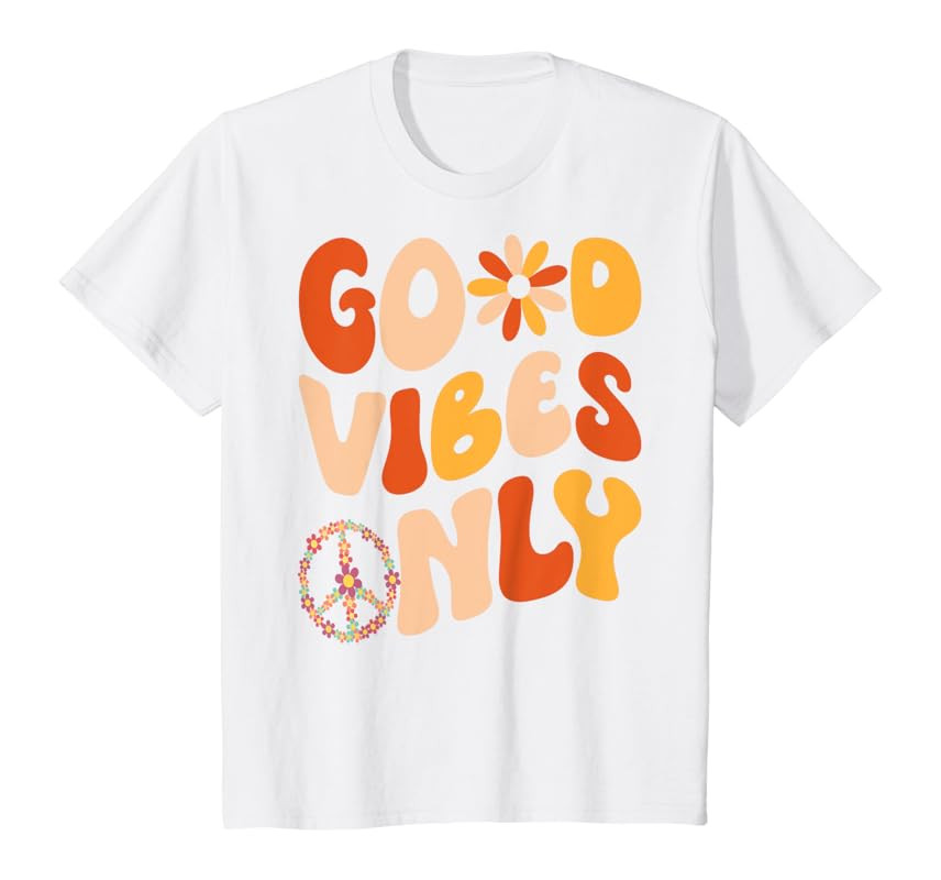 GOOD VIBES ONLY PEACE LOVE 60s 70s Tie Dye Groovy HippiE T-Shirt | Amazon (US)