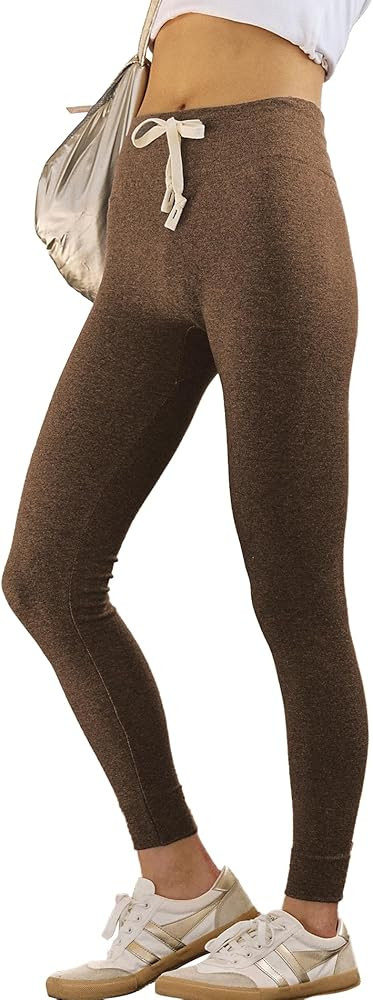 Casual Yoga Leggings for Women Drawstring High Waist Tummy Control Thermal Winter Knit Yoga Pants... | Amazon (US)